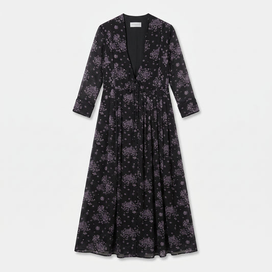 Floral Print Sheer Midi Dress
