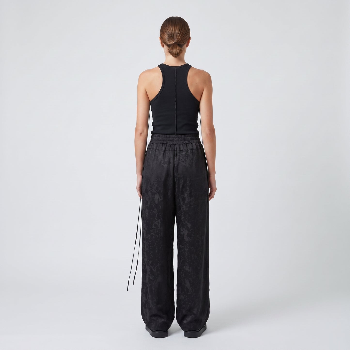 Textured Drawstring Relaxed Trousers