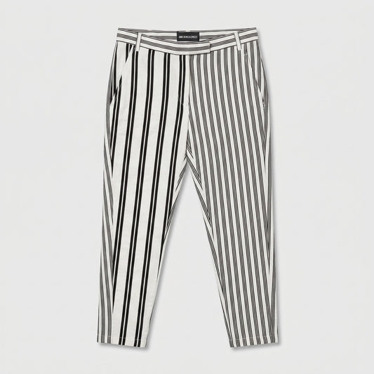 Asymmetric Striped Tailored Trousers