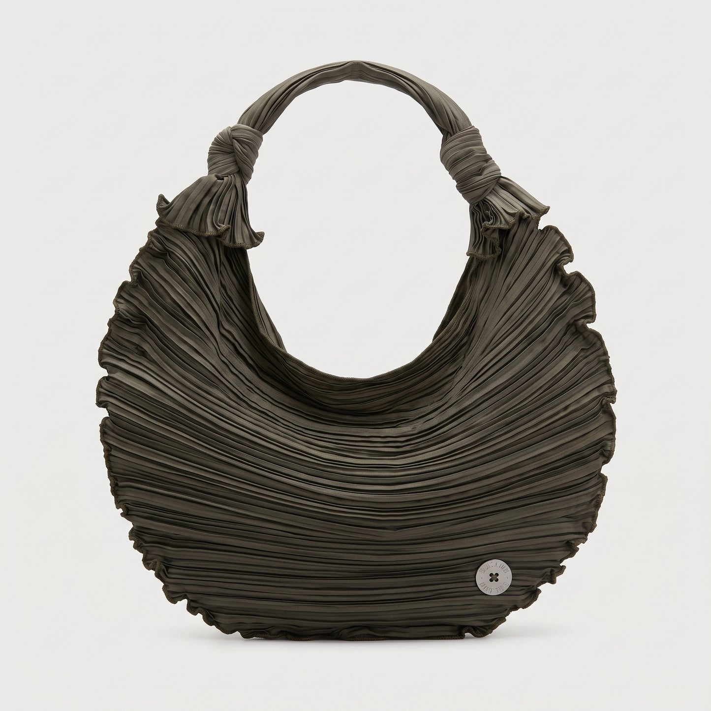 Pleated Crescent Shoulder Bag