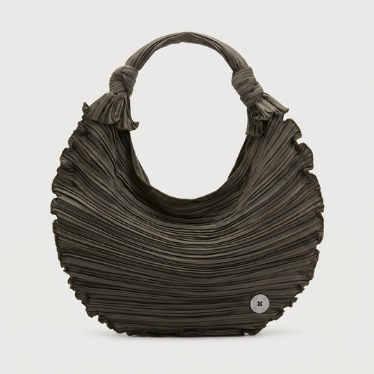 Pleated Crescent Shoulder Bag
