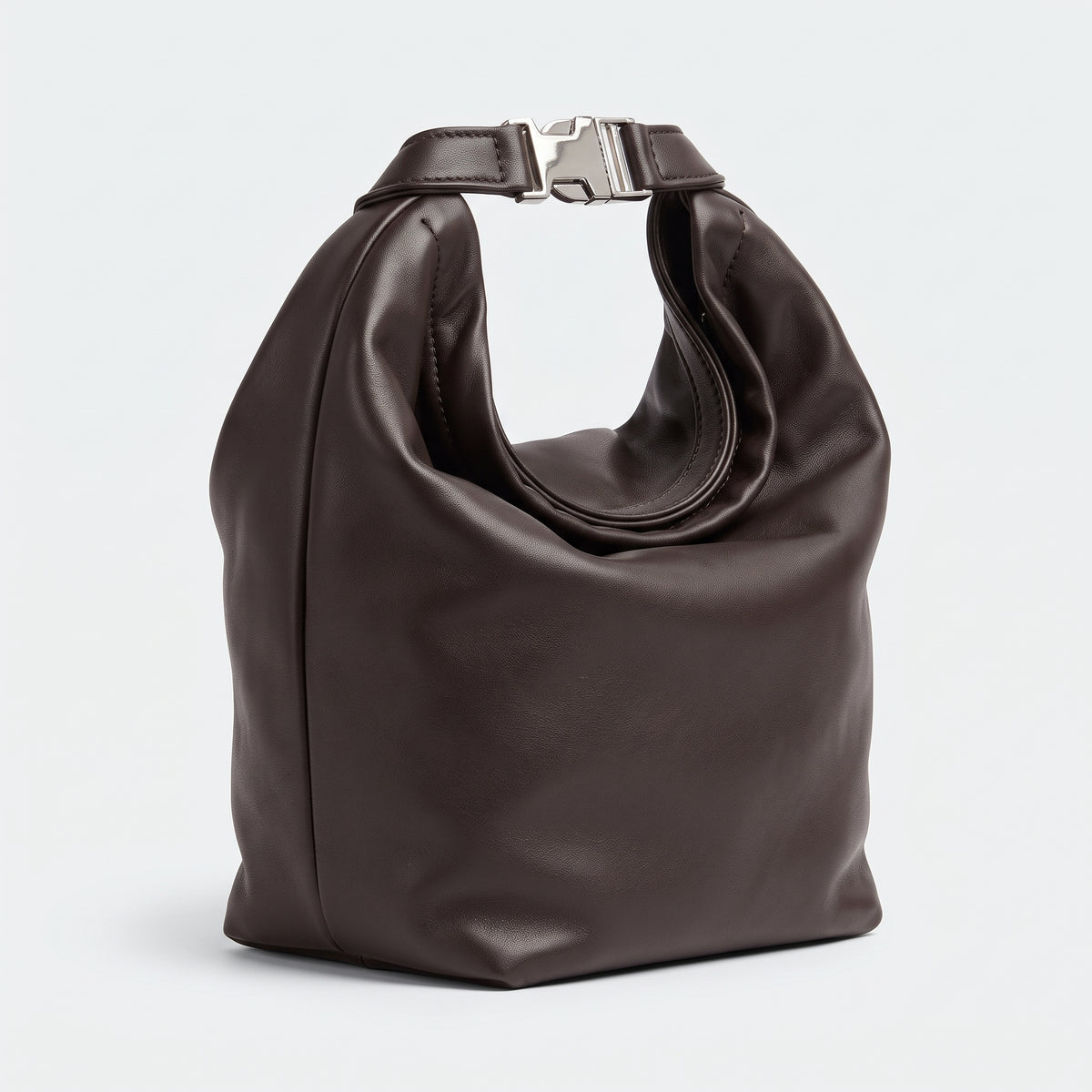 Soft Leather Buckle Hobo Bag
