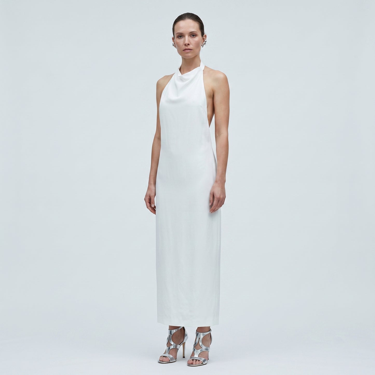 Elegant Halter Neck Midi Dress