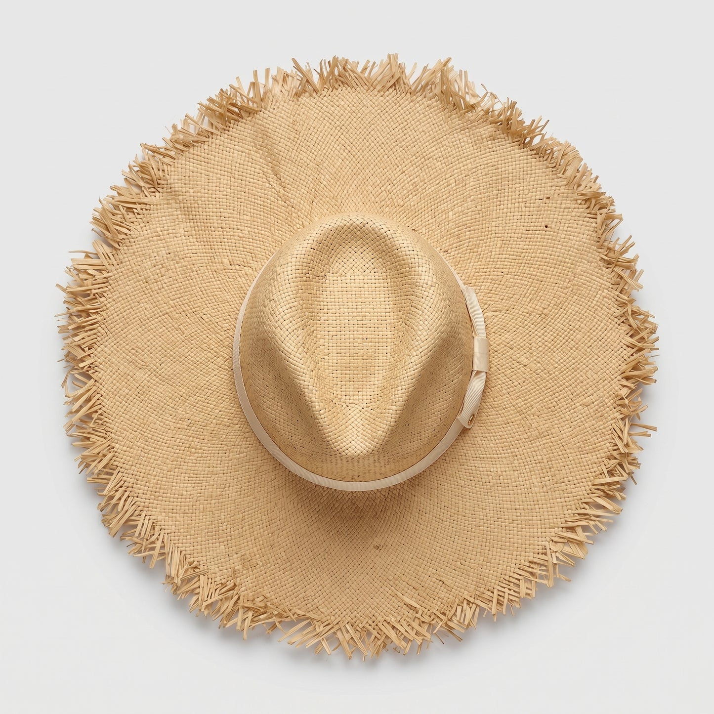 Fringed Wide Brim Straw Hat