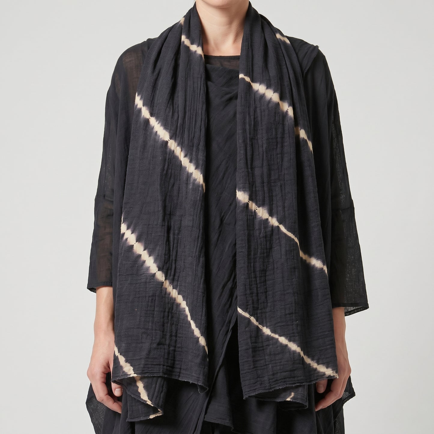 Striped Tie Dye Square Scarf