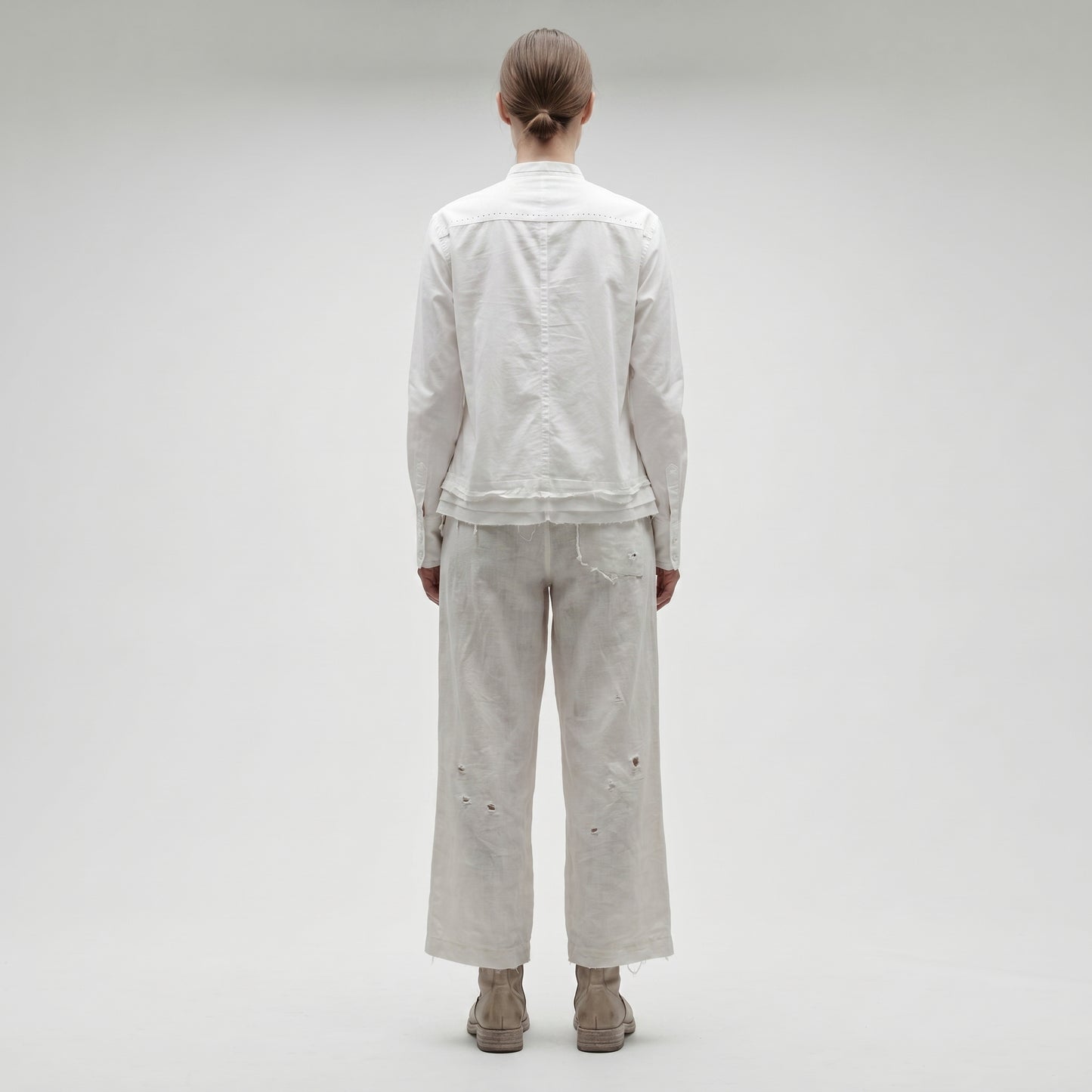 Minimalist Layered Mandarin Collar Shirt