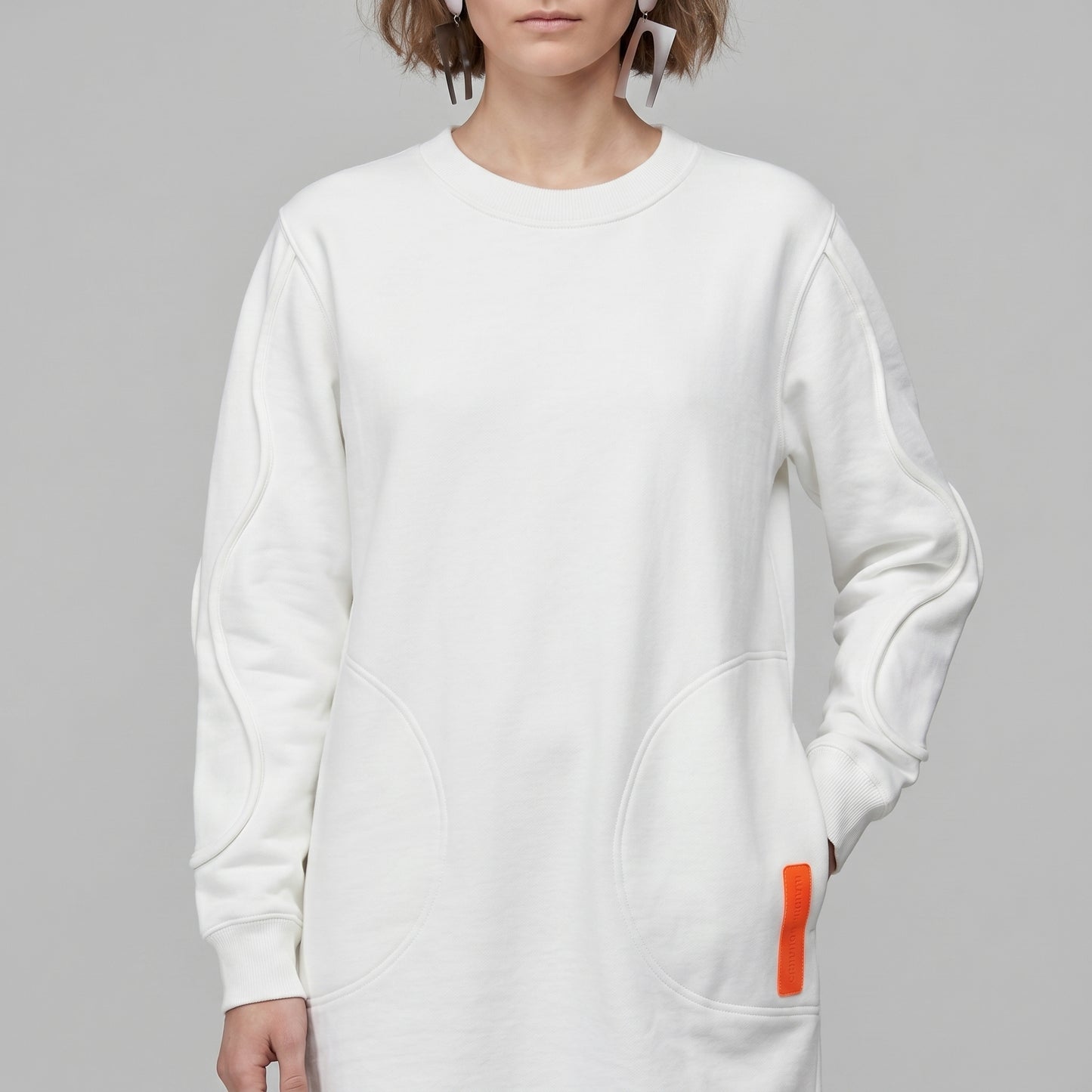 Longline Cotton Sweatshirt Dress