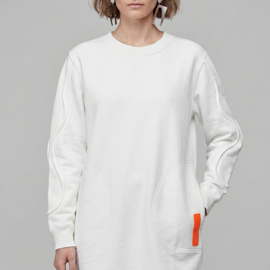 Longline Cotton Sweatshirt Dress