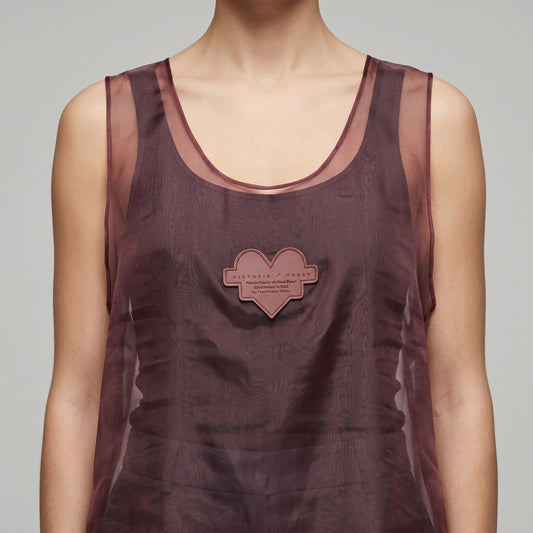 Sheer Mesh Heart Patch Tank