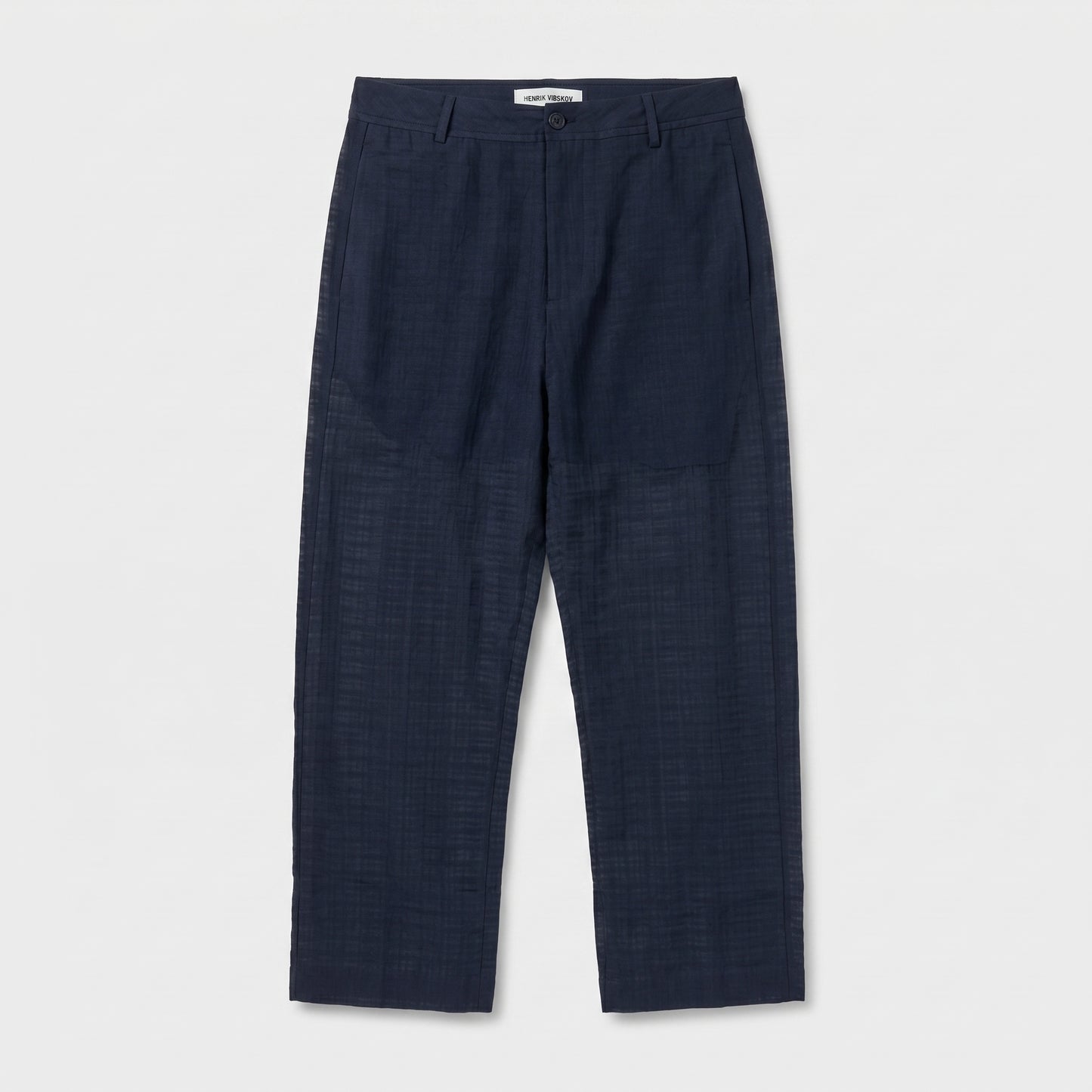 Tailored Navy Linen Trousers