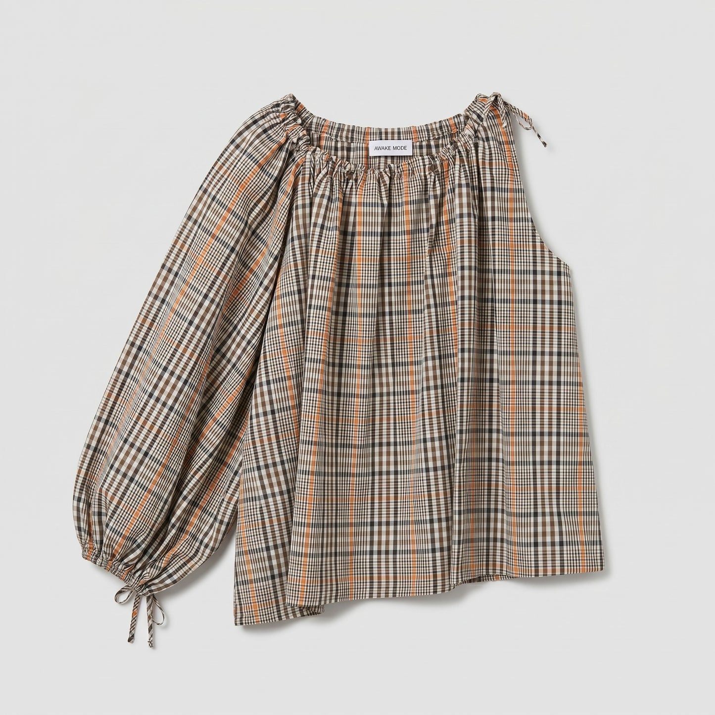 Asymmetric One Shoulder Plaid Top
