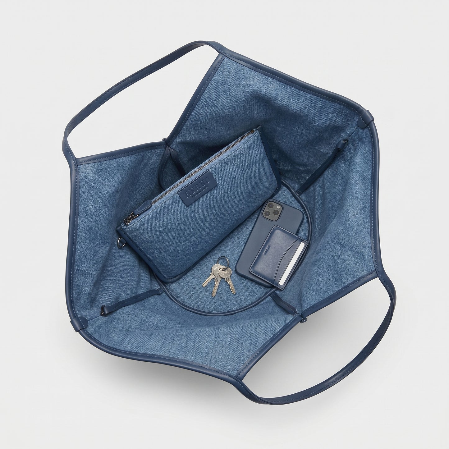 Soft Denim V-Shape Tote