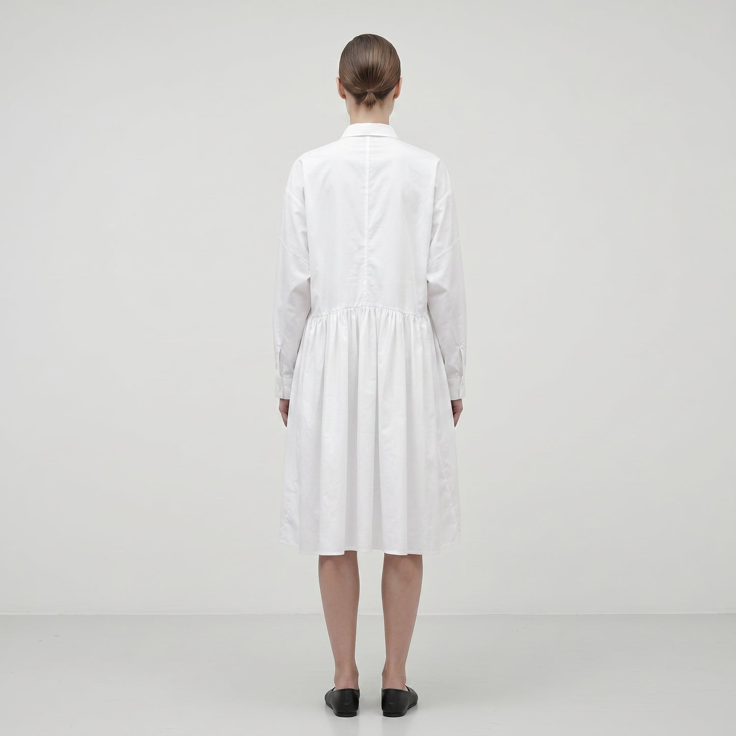Asymmetric Pleated Cotton Shirt