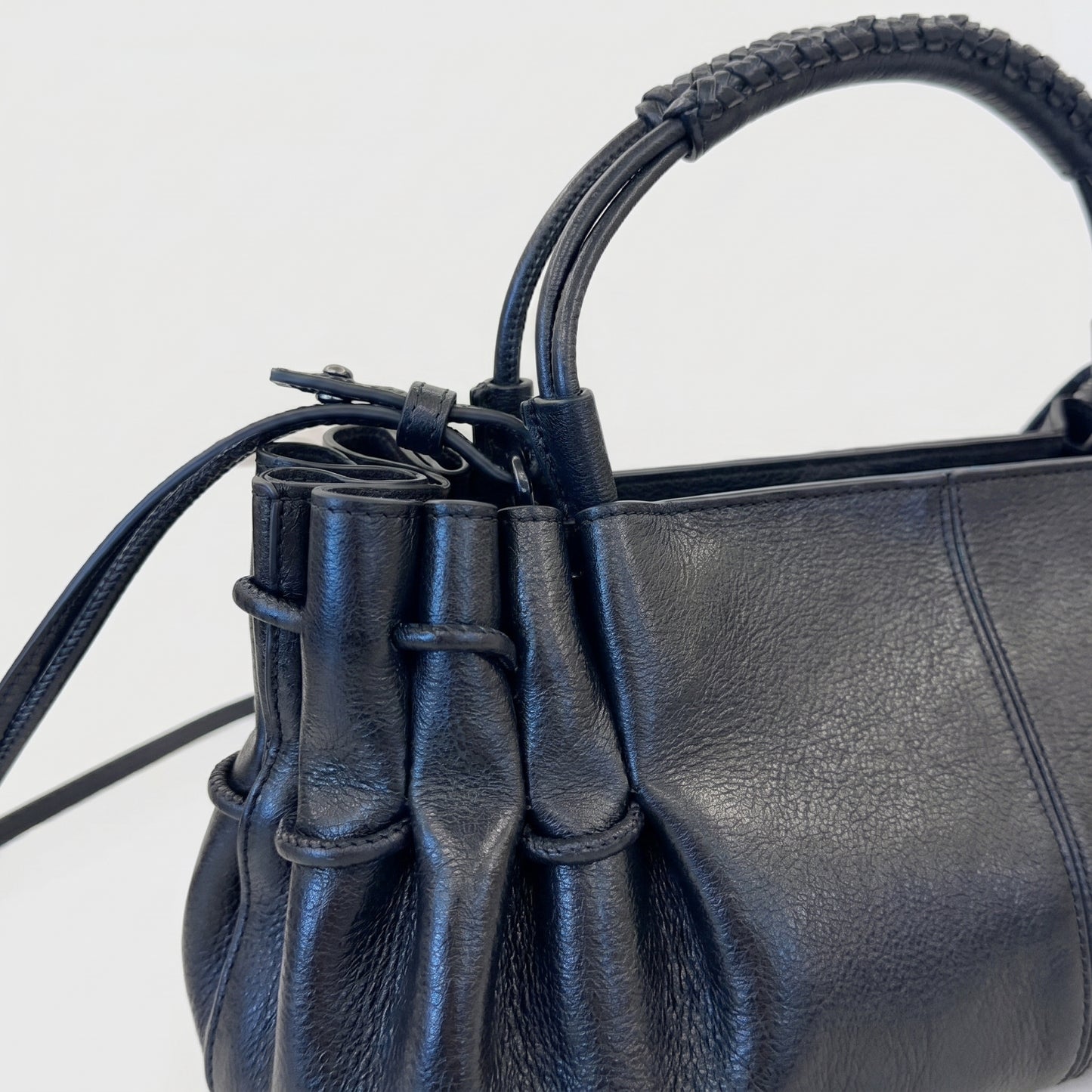 Arta Ruched Leather Handbag