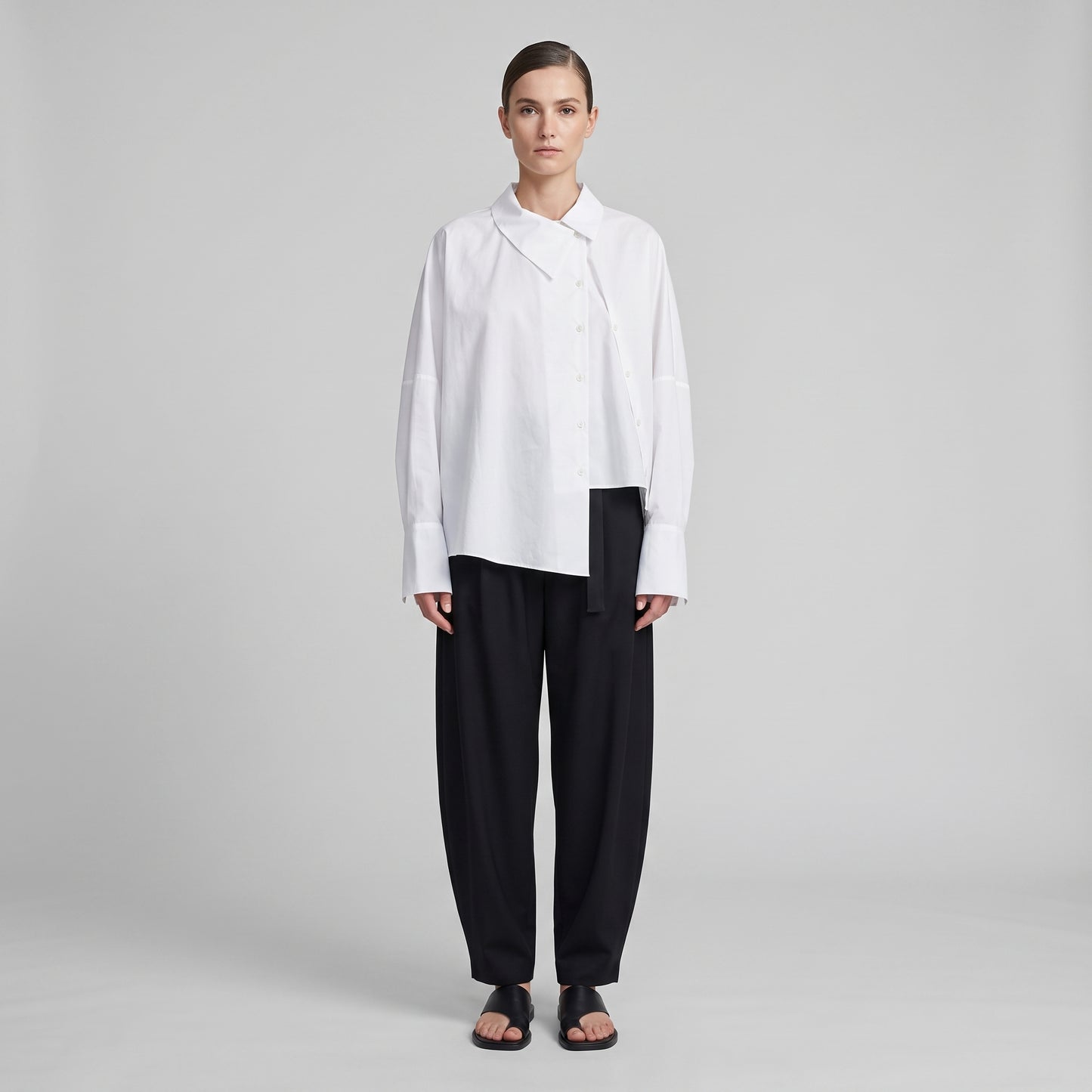 Asymmetric Cotton Poplin Shirt