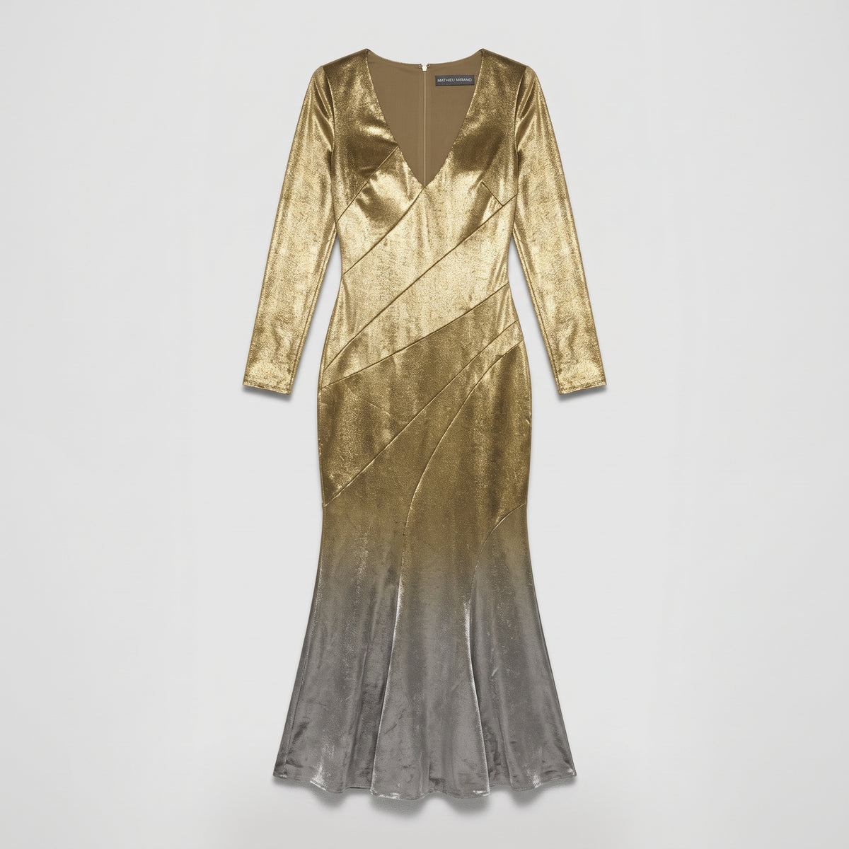 Metallic Ombre Mermaid Gown