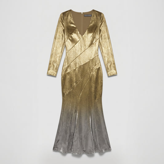 Metallic Ombre Mermaid Gown