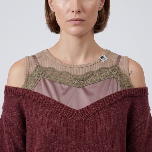 Layered Knit Cami Sweater