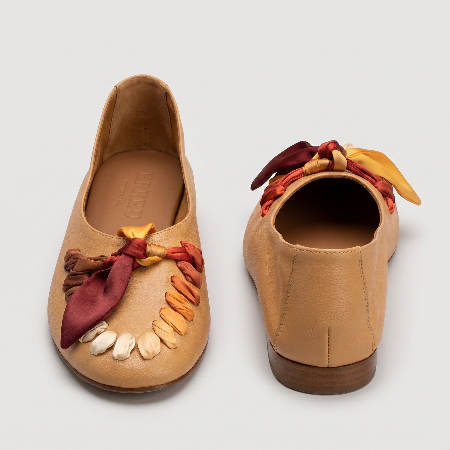Leather Ballet Flats With Scarves