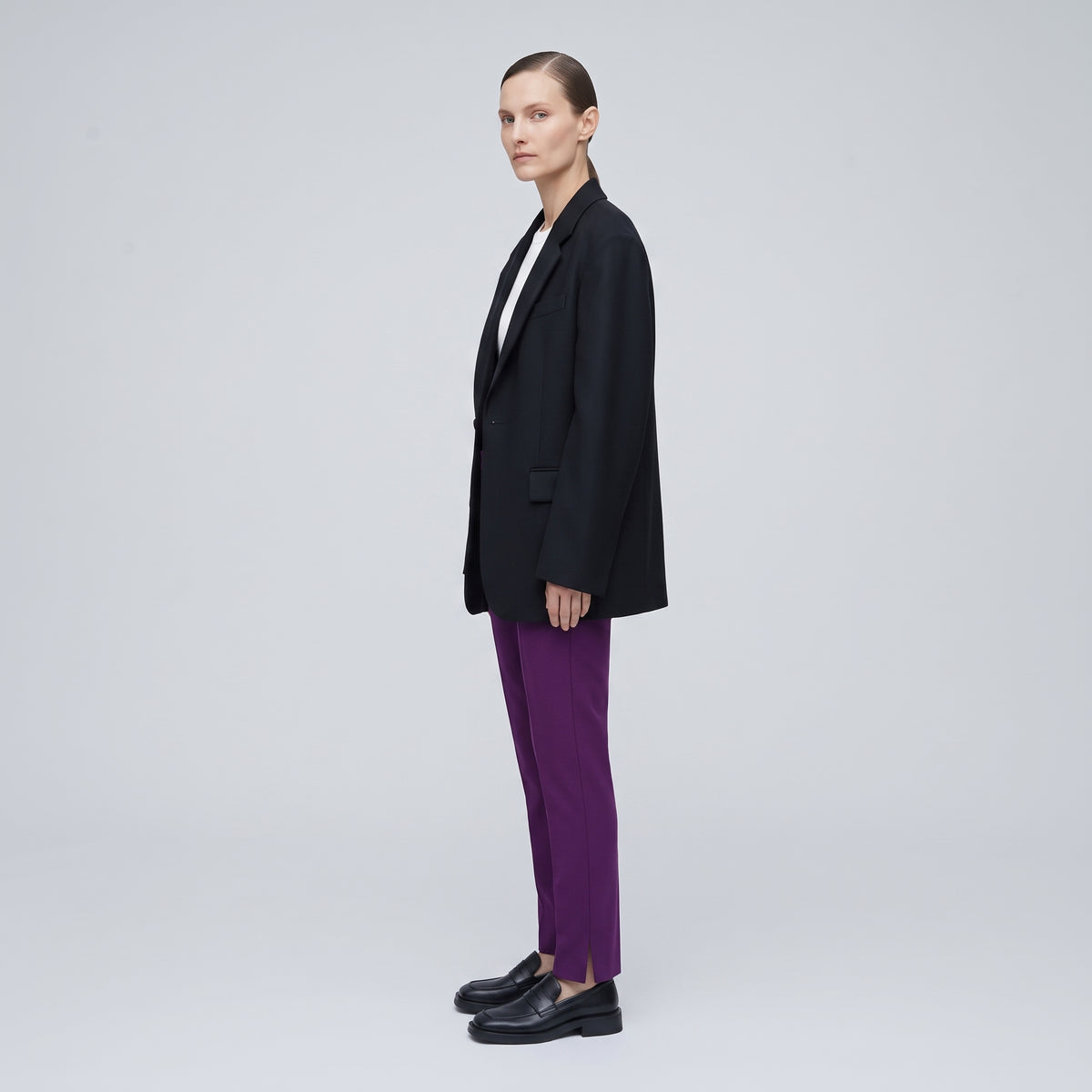 Tailored High-Waisted Purple Trousers