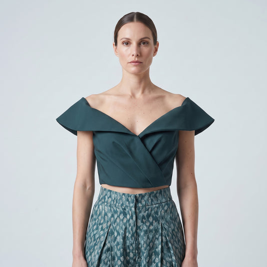 Off-Shoulder Structured Cropped Top