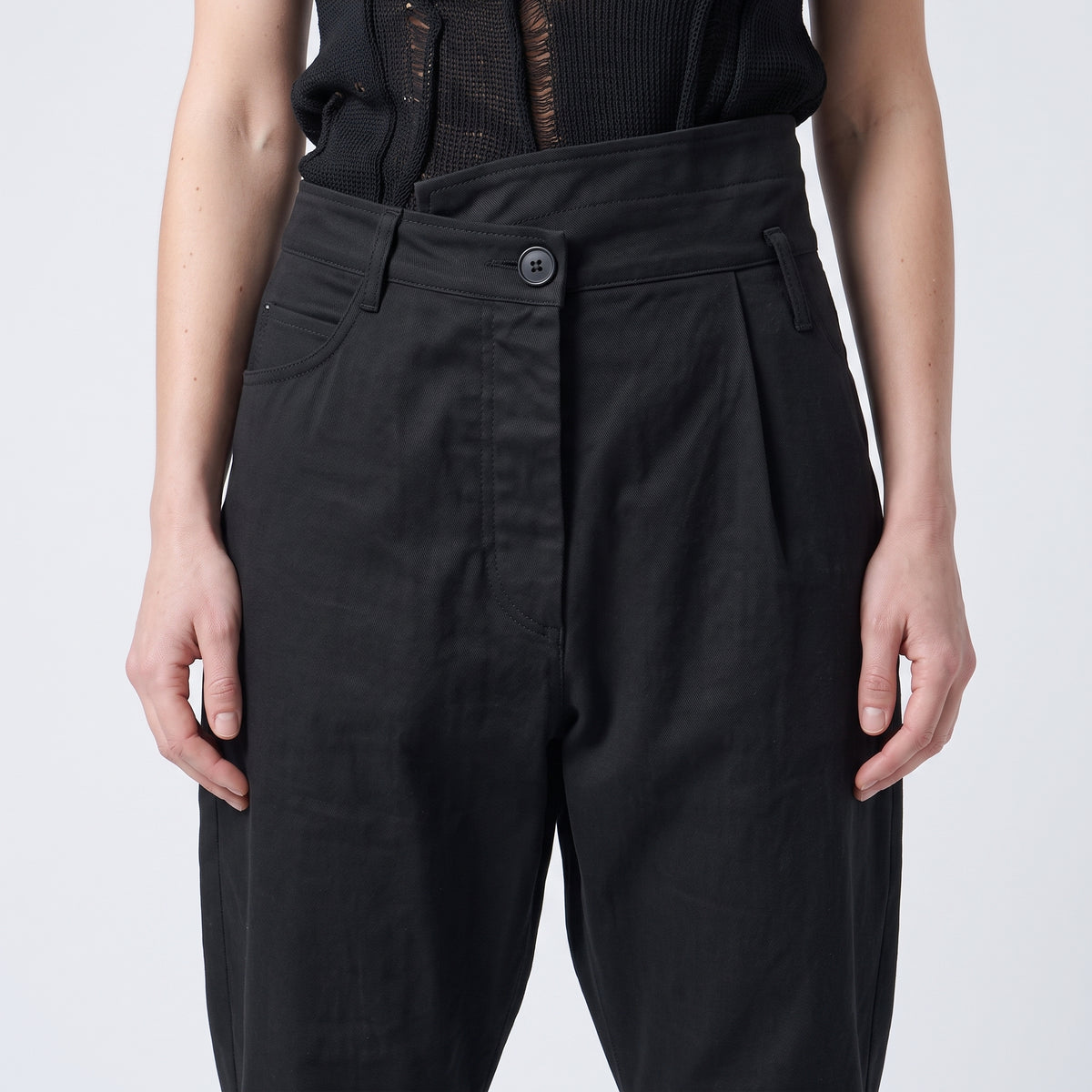 Tailored High-Waisted Black Trousers