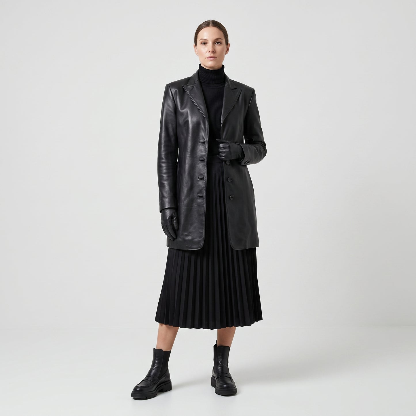 Structured Black Leather Jacket