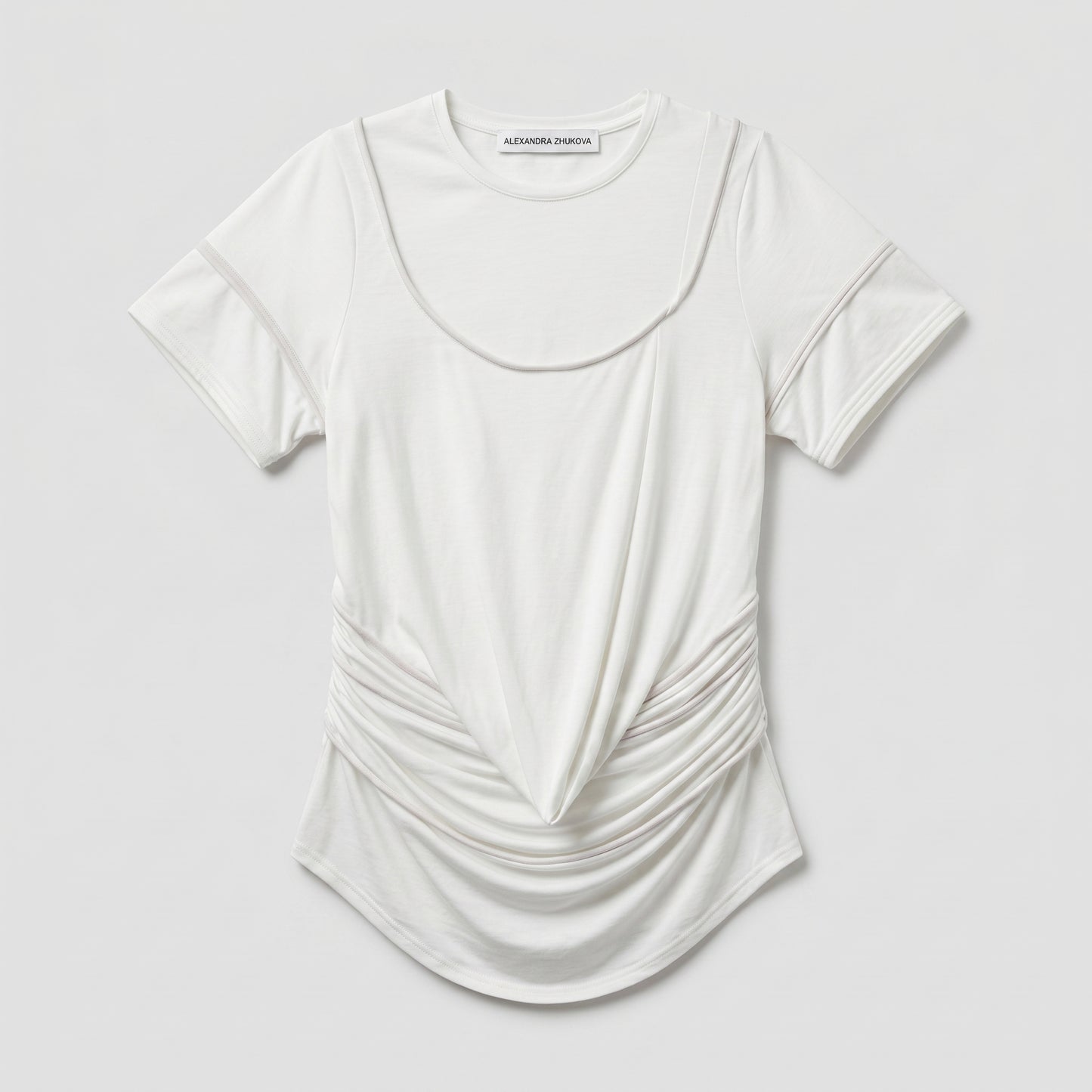 Ruched Layered Cotton Top