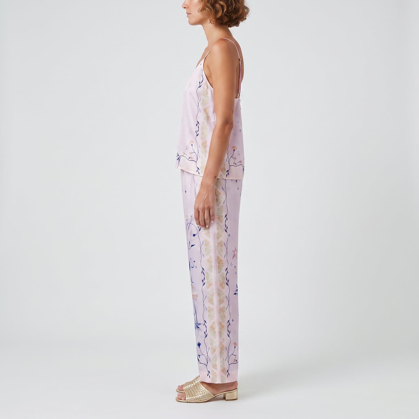 Celestial Print Silk Camisole