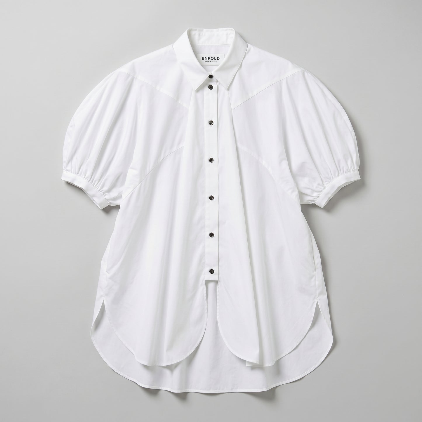 Sculptural Puff Sleeve Cotton Shirt
