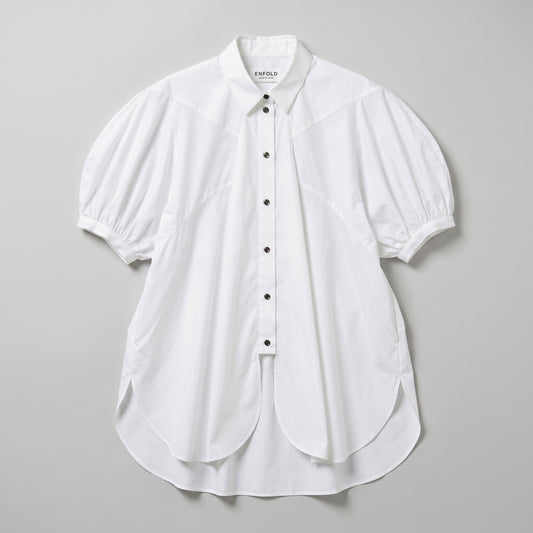 Sculptural Puff Sleeve Cotton Shirt