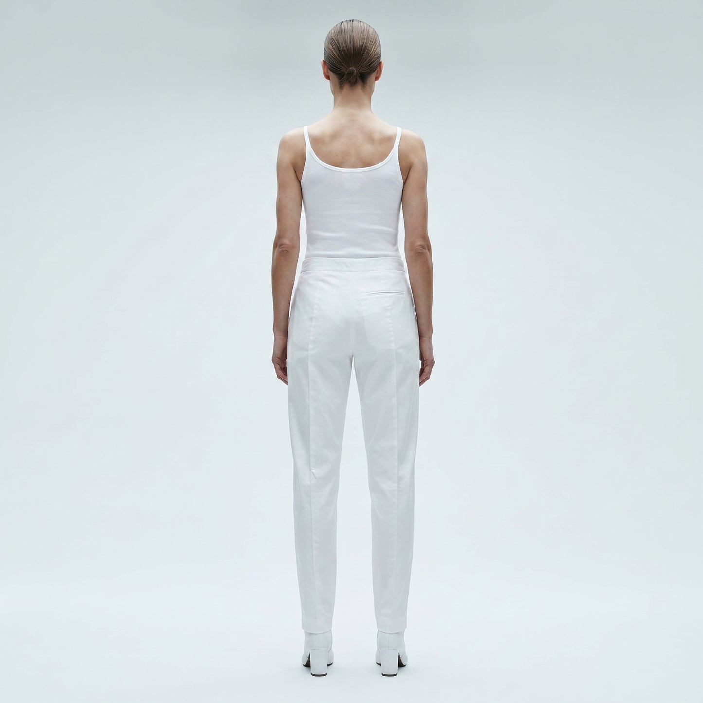 Tailored White Pleated Trousers