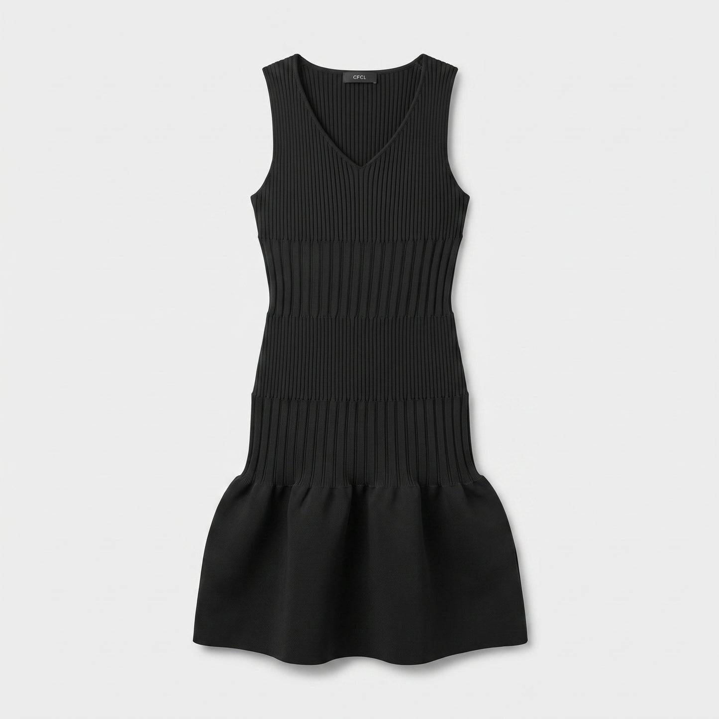 Sleeveless Ribbed Flared Mini Dress