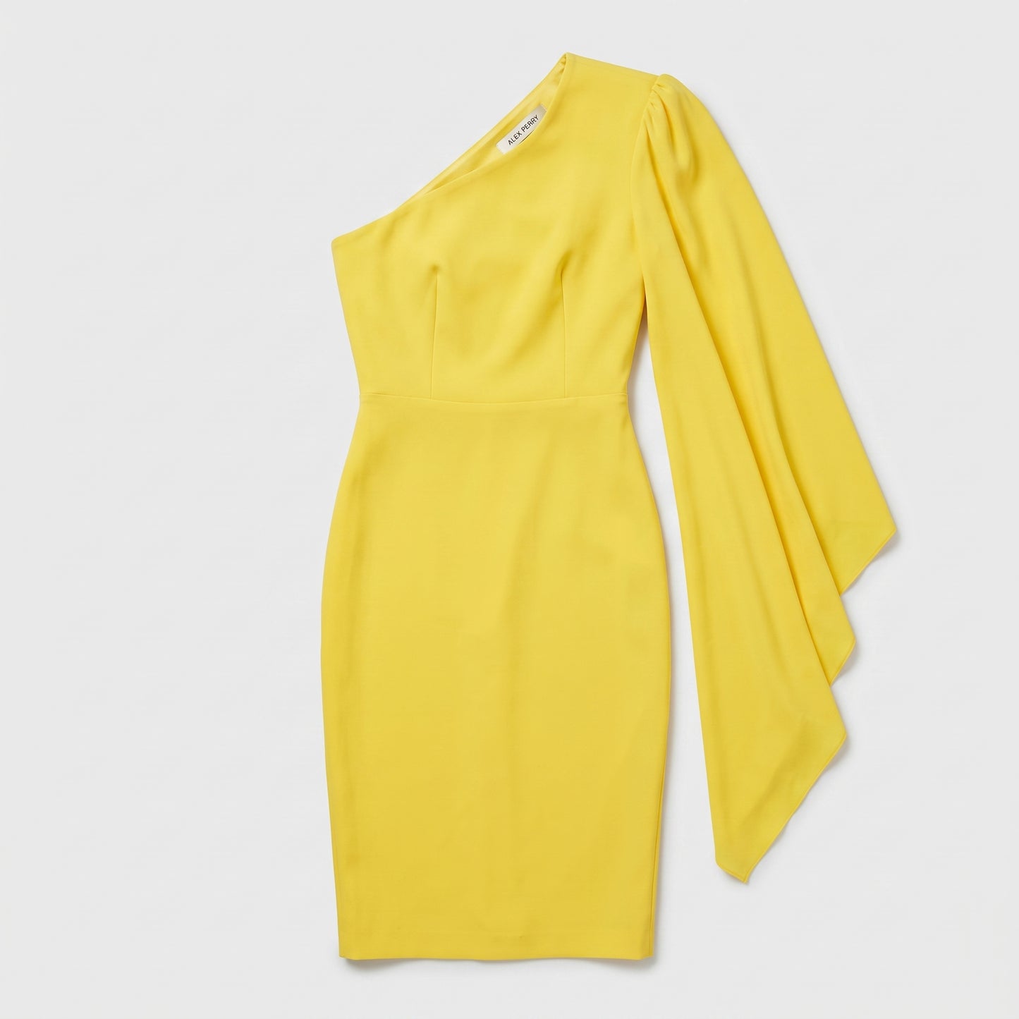 One-Shoulder Drape Yellow Dress