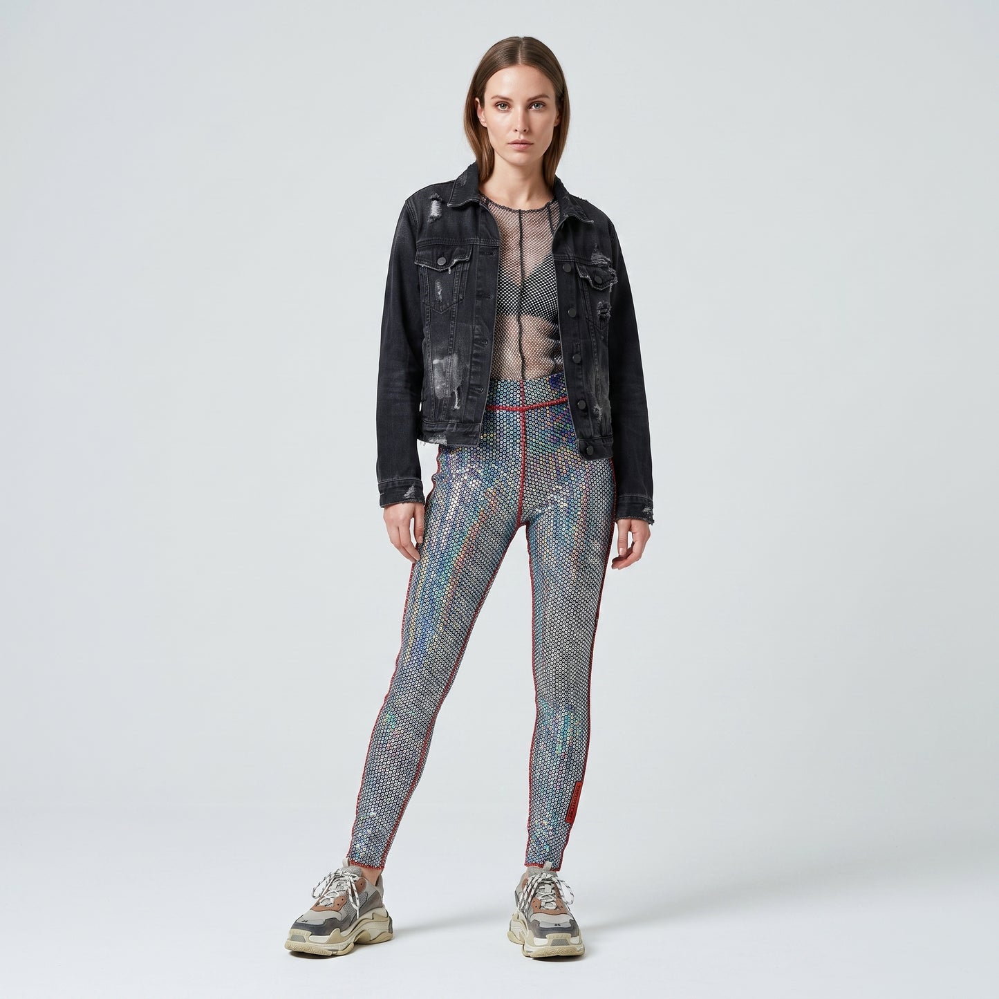 Iridescent Sequin High-Rise Leggings