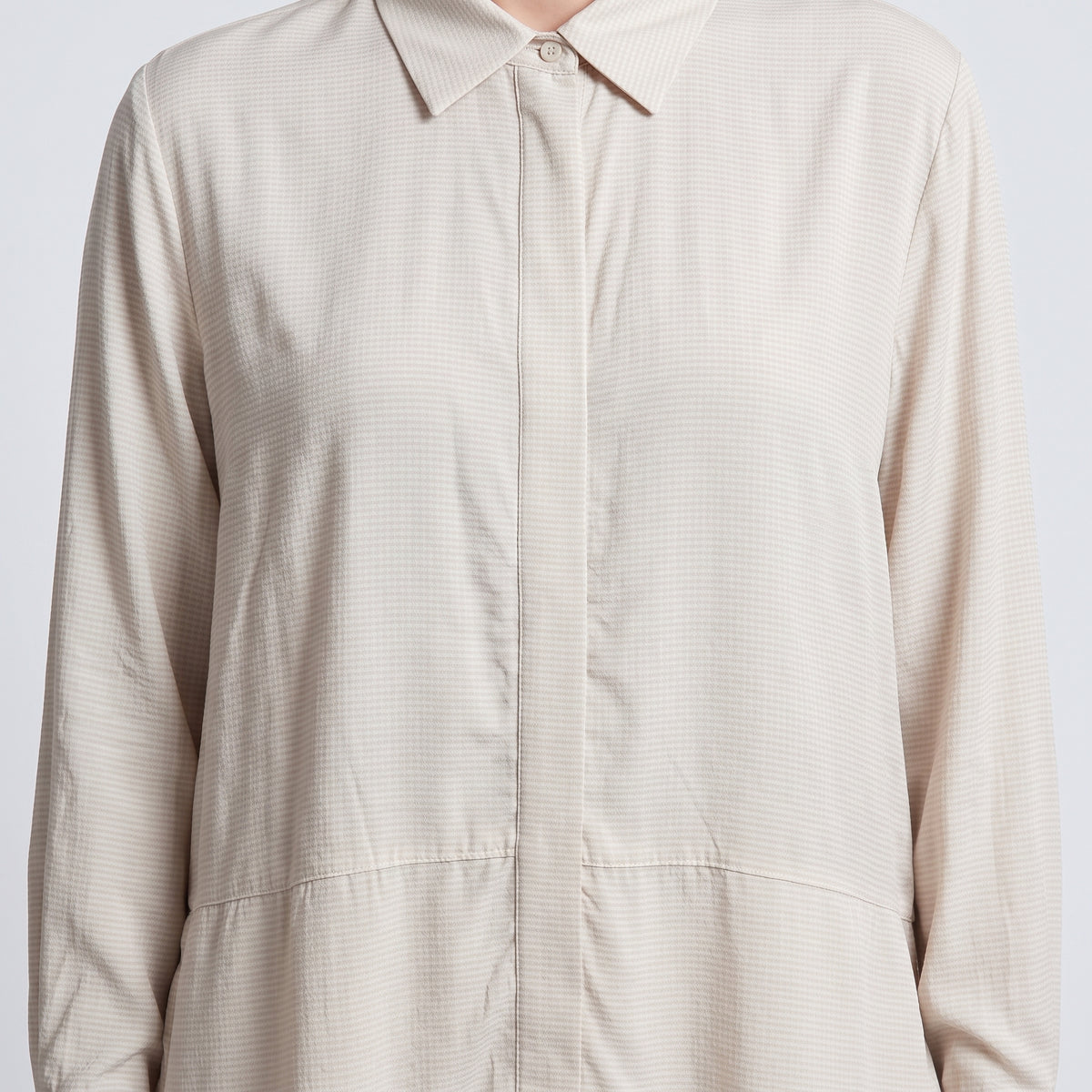 Relaxed Ruched Sleeve Button-Down