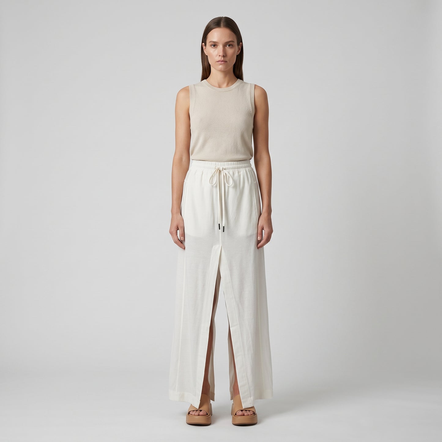 Relaxed Cotton Drawstring Trousers