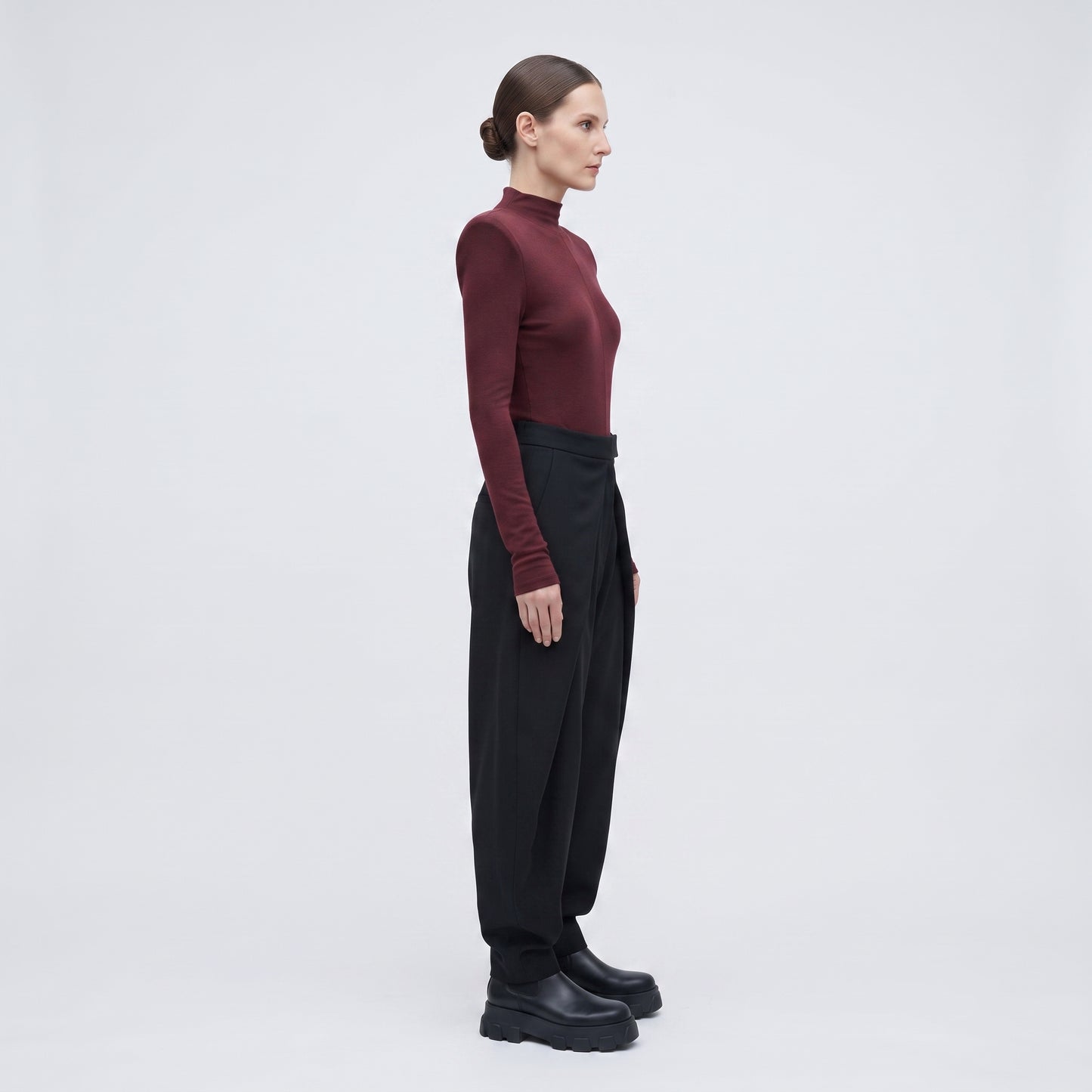 Structured Shoulder Mock Neck Top
