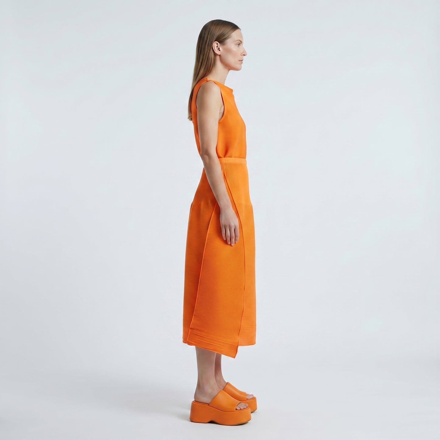 Sculptural Ribbed Knit Skirt