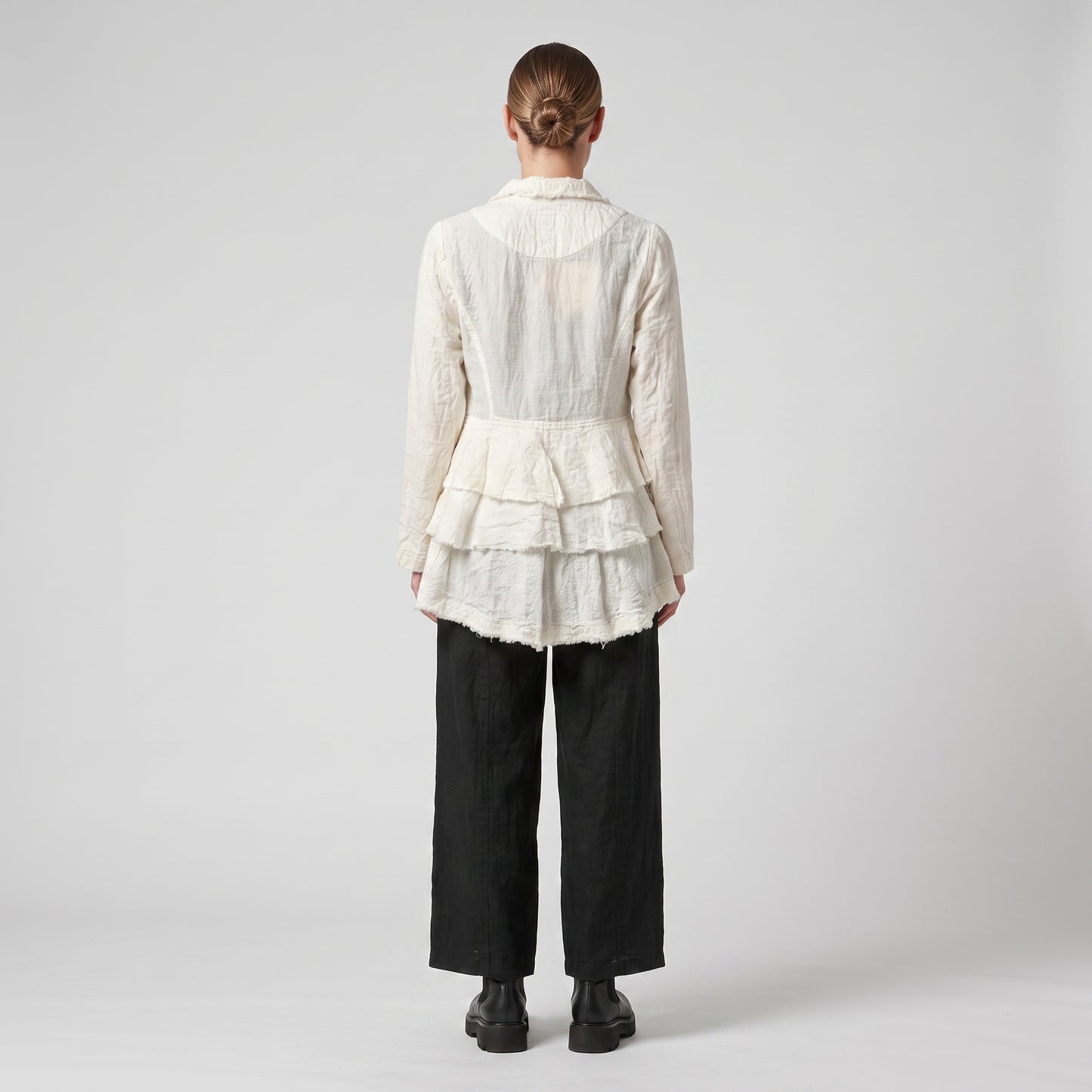 Textured Linen Button-Down Jacket