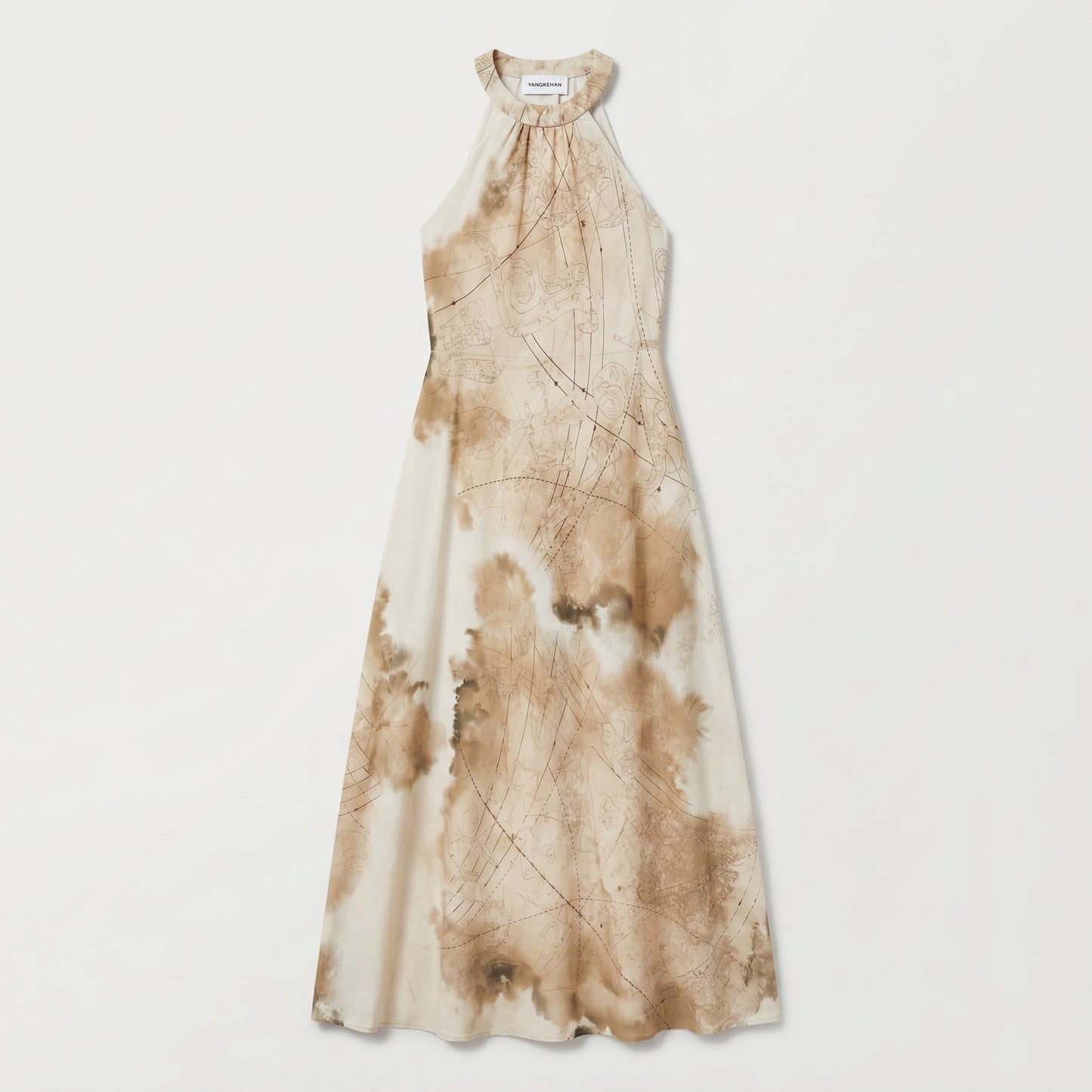Halter Neck Abstract Print Dress