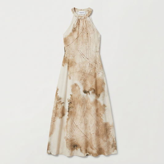 Halter Neck Abstract Print Dress