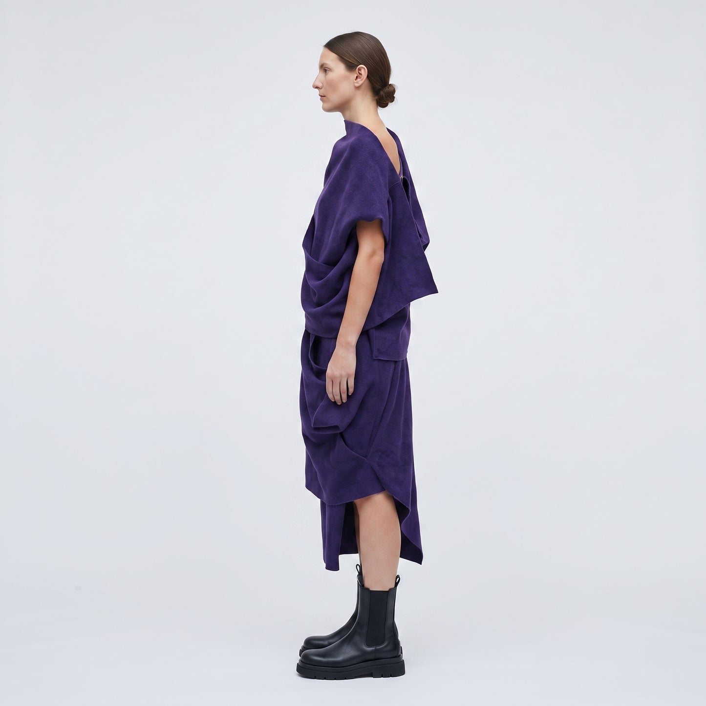 Architectural Asymmetrical Purple Top