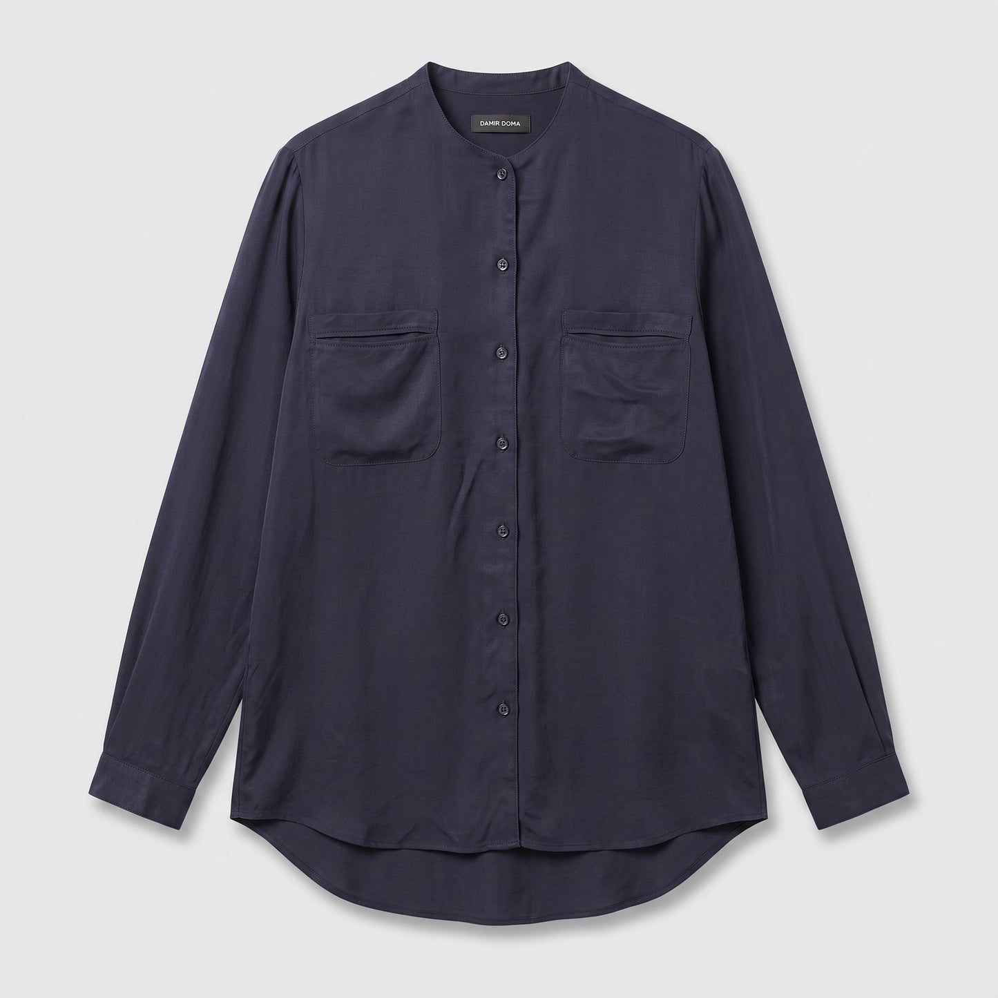 Midnight Navy Mandarin Collar Shirt
