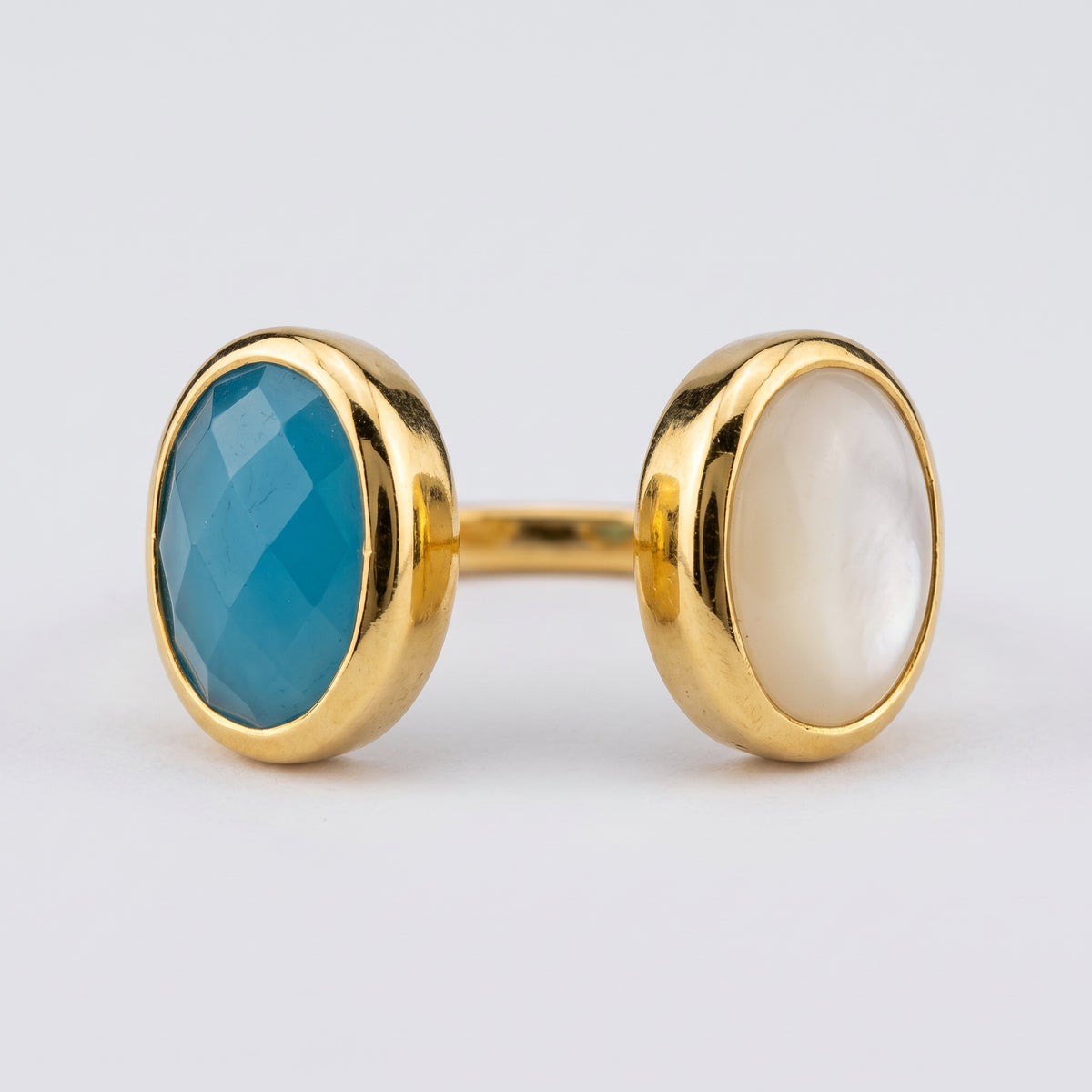 Dual Stone Statement Gold Ring