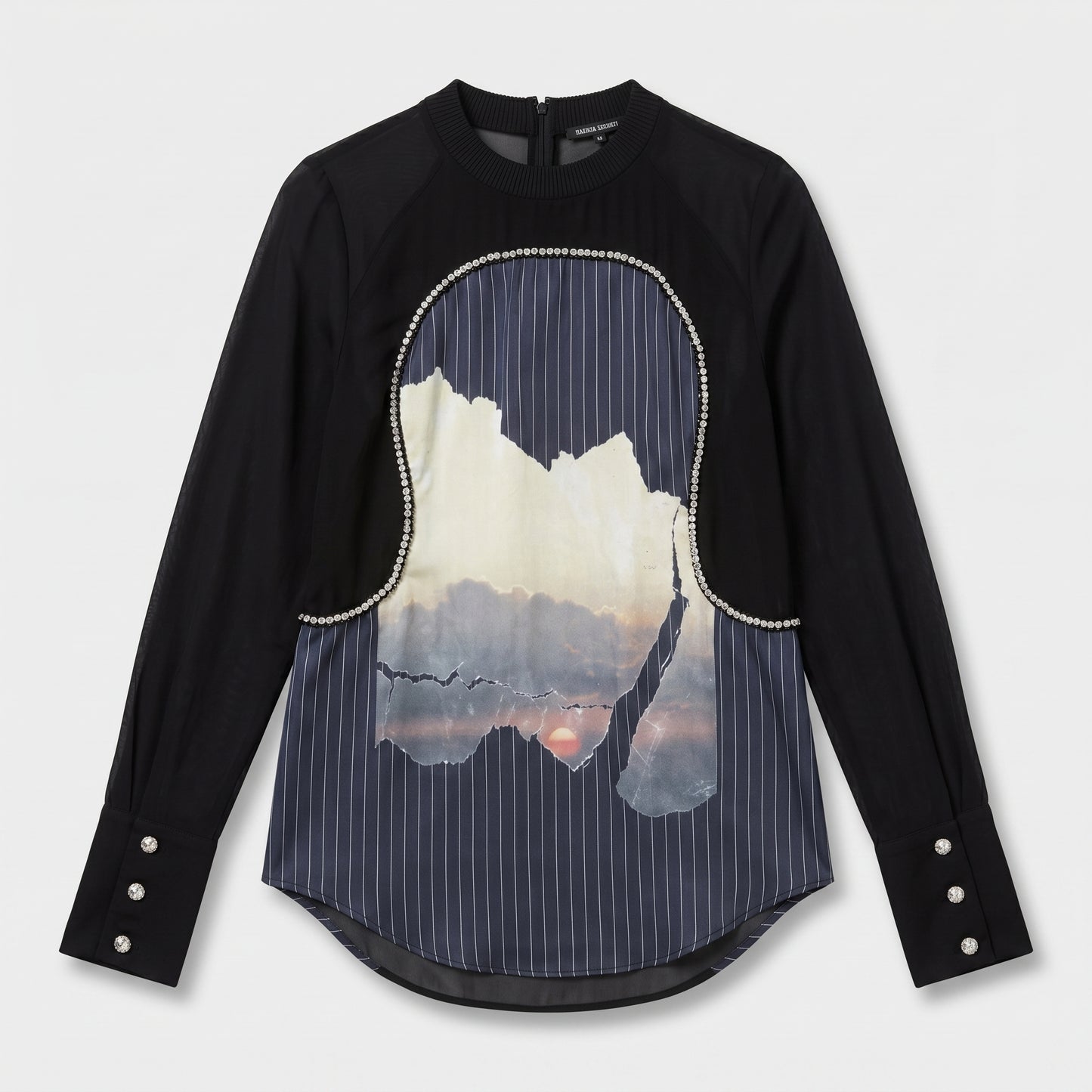 Crystal Embellished Printed Top