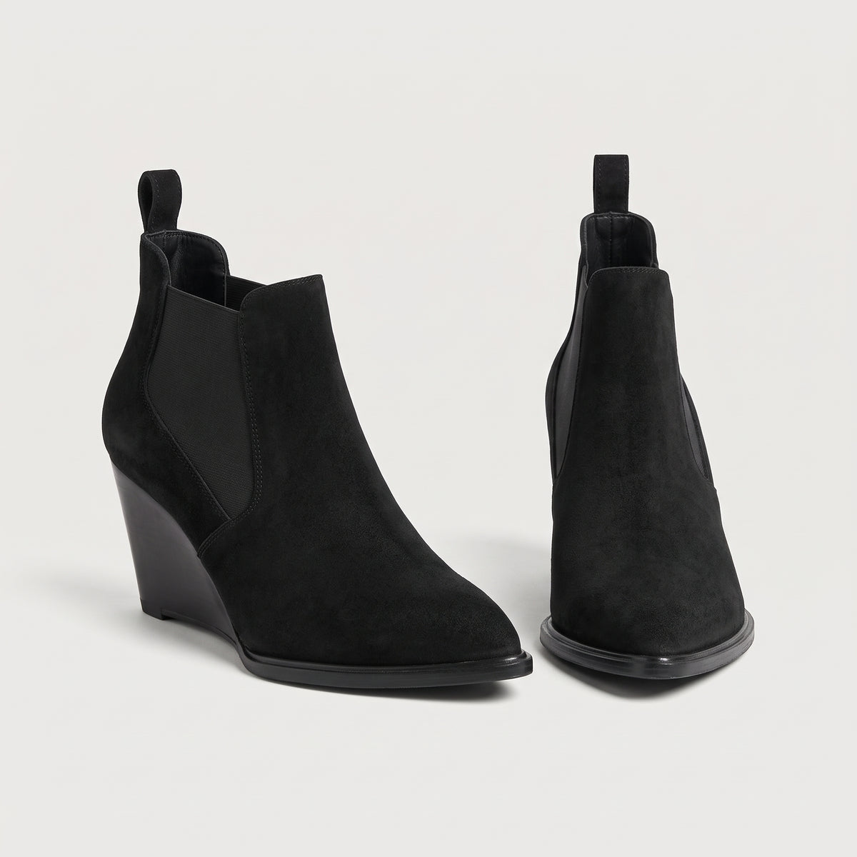 Suede Wedge Ankle Boots