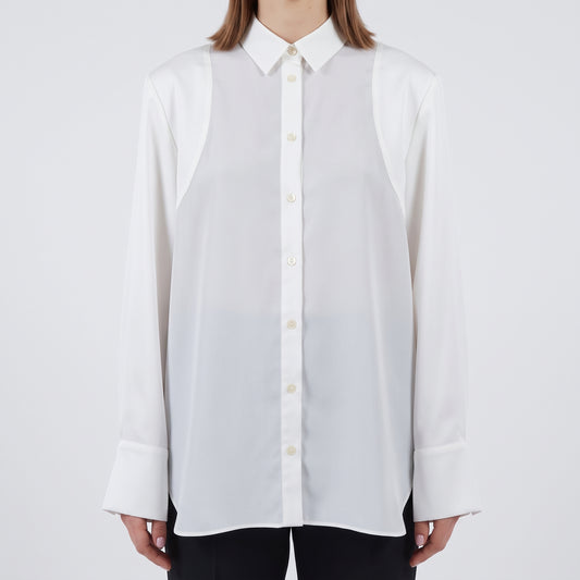 Colorblock Layered Button-Down Shirt
