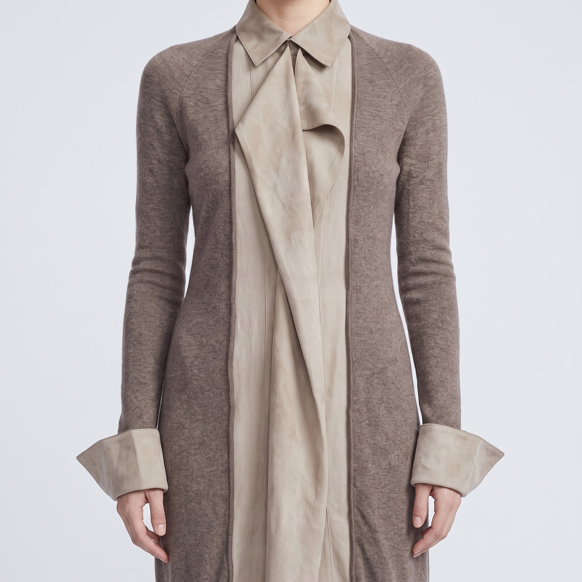 Layered Longline Knit Cardigan