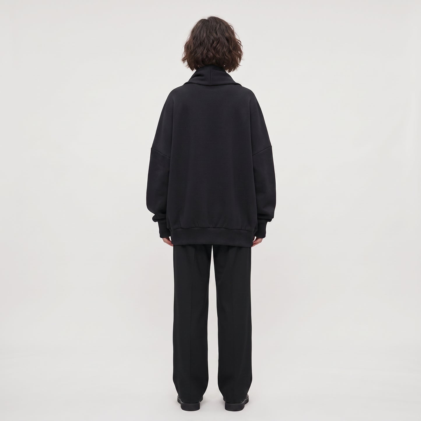 Draped Cowl Neck Sweatshirt